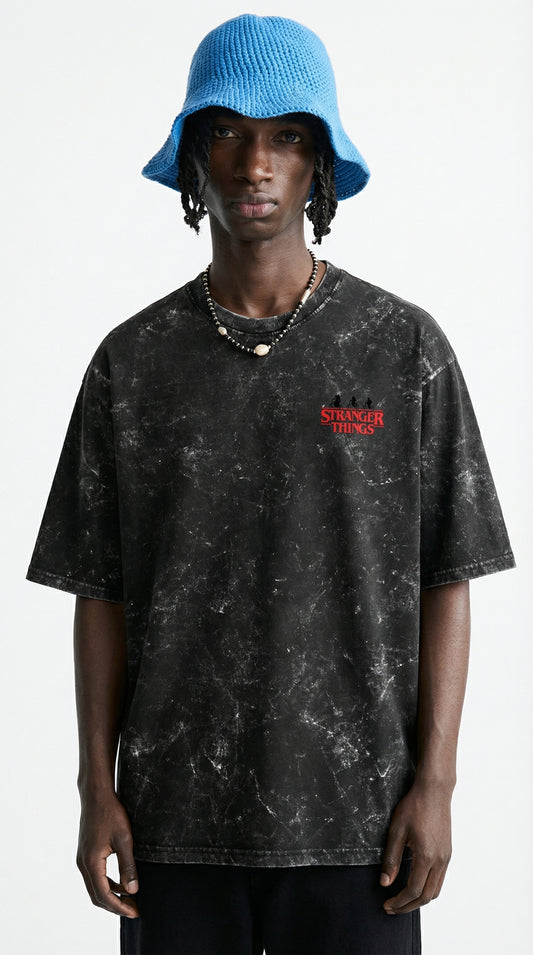 Stranger Things Acid Wash Oversized T-Shirt – Premium 240 GSM Streetwear Tee (Junex)