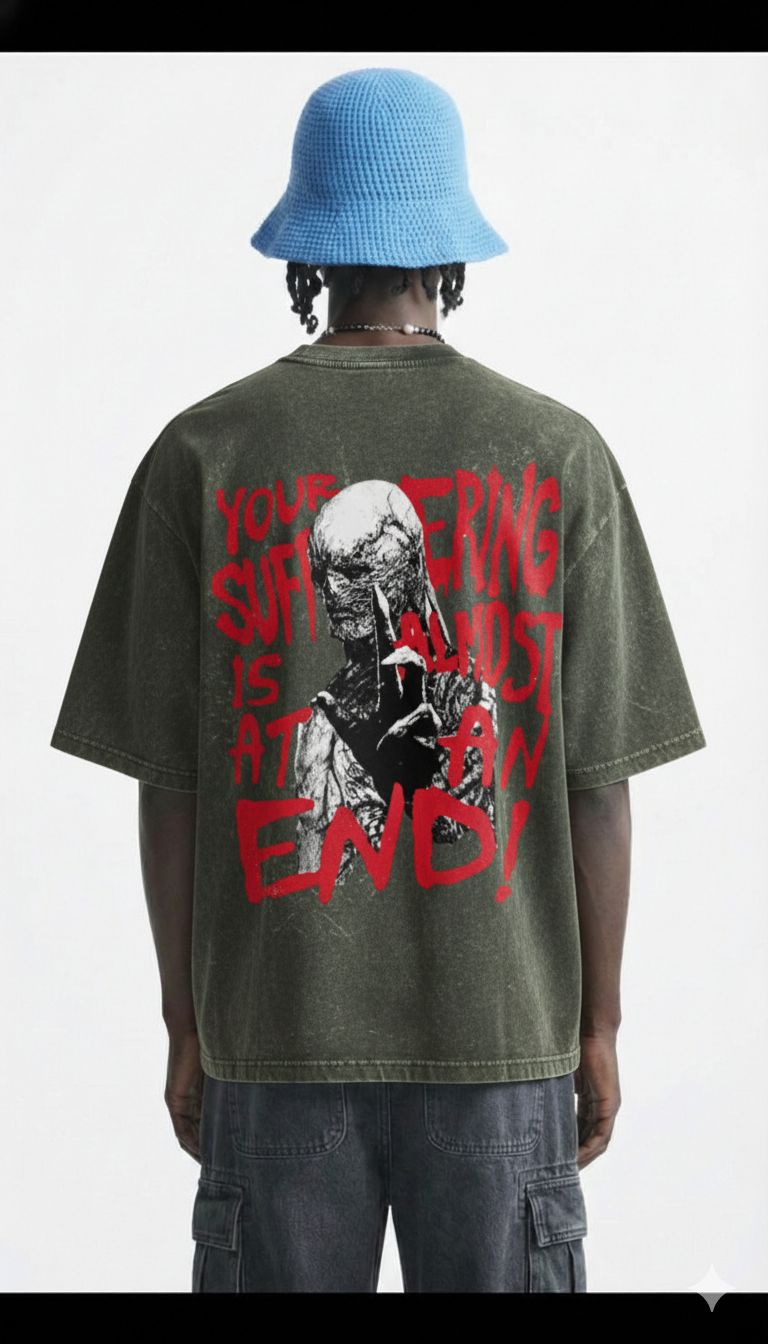 Stranger Things Acid Wash Oversized T-Shirt – Premium 240 GSM Streetwear Tee (Junex)