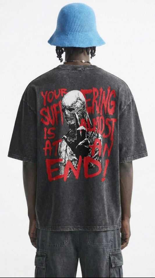 Stranger Things Acid Wash Oversized T-Shirt – Premium 240 GSM Streetwear Tee (Junex)
