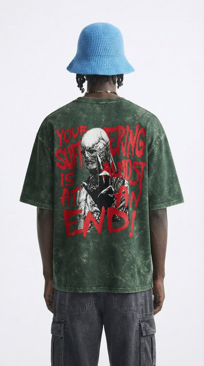 Stranger Things Acid Wash Oversized T-Shirt – Premium 240 GSM Streetwear Tee (Junex)